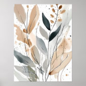 Abstracte Botanische Splatter Kunst Unframed Poster (Voorkant)