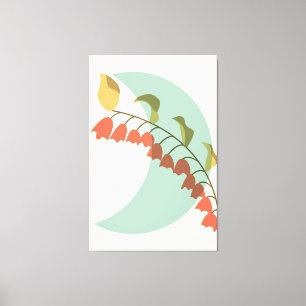 Abstracte botanische vorm canvas afdruk