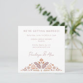 Abstracte botanische vormen Terracotta Rust Weddin Kaart (Staand voorkant)