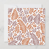Abstracte botanische vormen Terracotta Rust Weddin Kaart (Achterkant)