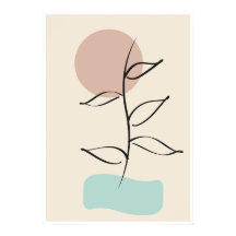 Abstracte botanische wandkunst – Minimalistische l