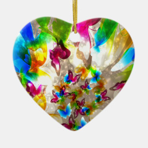 Abstracte botervliegen keramisch ornament