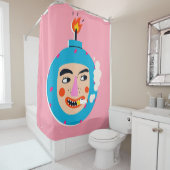 Abstracte botopening douchegordijn (In situ)