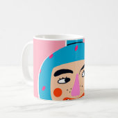 Abstracte botopening koffiemok (Voorkant links)