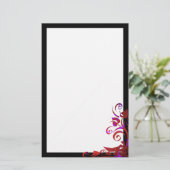 Abstracte Bouquet Gothic Stationery Briefpapier (Staand voorkant)