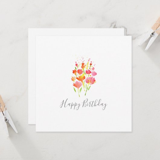 Abstracte Bouquet van de Kaart van de Gemengde Blo (Voorkant / Achterkant in situ)