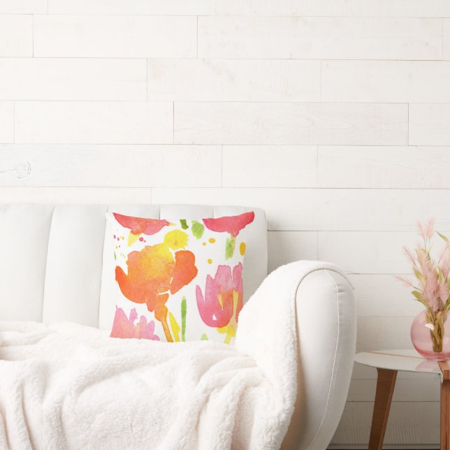 Abstracte Bouquet van gemengde bloemen 4 Kussen (Bank)