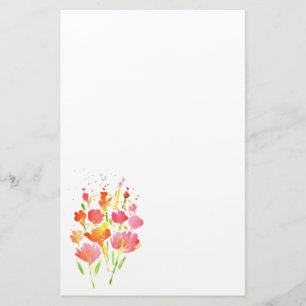 Abstracte Bouquet van Gemengde Bloemen Briefpapier