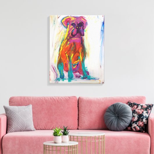 Abstracte Boxer-schildering Canvas Afdruk (Insitu (Woonkamer))