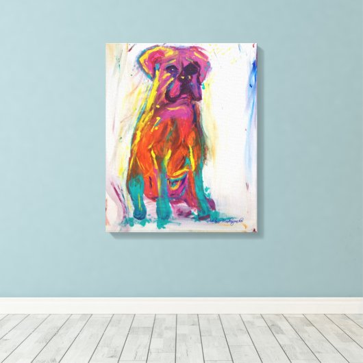 Abstracte Boxer-schildering Canvas Afdruk (Insitu (Houten vloer))