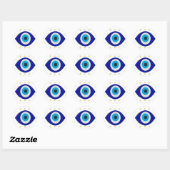 Abstracte boze ogen moderne fornuis ronde sticker (Vel)