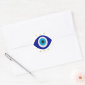 Abstracte boze ogen moderne fornuis ronde sticker (Envelop)
