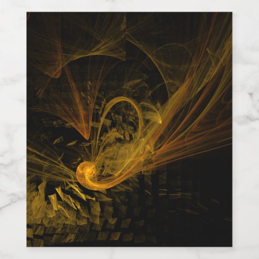 Abstracte breukkunst wijn etiket (Enkel label)