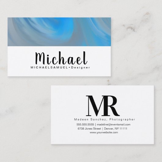 Abstracte Bright Marble Wave Visitekaartje (Voorkant / Achterkant)