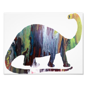 Abstracte Brontosaurus Silhouette. Foto Afdruk