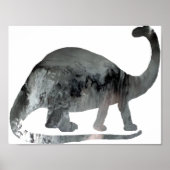 Abstracte Brontosaurus Silhouette. Poster (Voorkant)