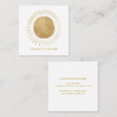 Abstracte Bronzen Folie Cirkel Vierkante Visitekaartje (Voorkant / Achterkant)