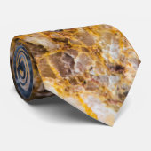 Abstracte bronzen witte minerale rottextuur stropdas (Opgerold)