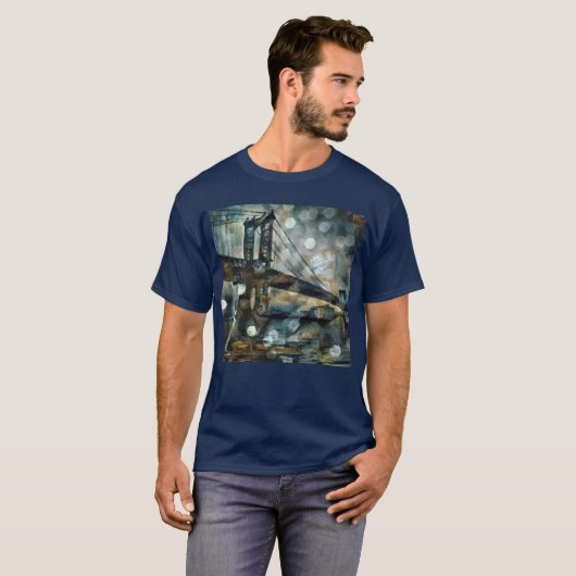 Abstracte brug over Manhattan T-shirt (Voorkant volledig)