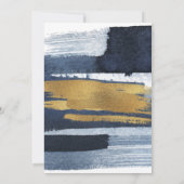Abstracte bruidsdoucheuitnodiging | Goud Navy Blau Kaart (Achterkant)