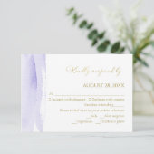 Abstracte bruiloft rsvp Kaarten | Waterverf vergul (Staand voorkant)