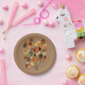 Abstracte bruine Autumn Earth Tree art Papieren Bordje (Feest)