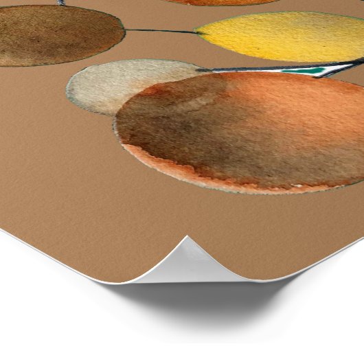 Abstracte bruine Autumn Earth Tree art Poster (Hoek)