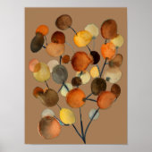 Abstracte bruine Autumn Earth Tree art Poster (Voorkant)