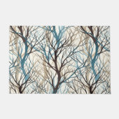 Abstracte bruine blauwgroen takken deurmat (Voorkant)