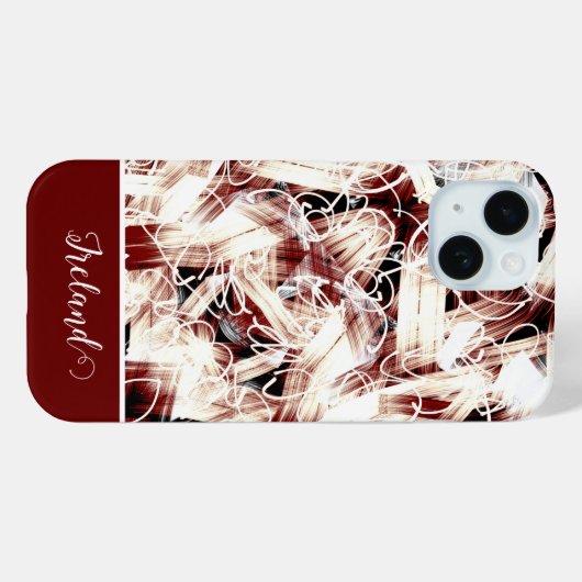 Abstracte bruine Hoesje-Mate iPhone hoesje (Achterkant (horizontaal))