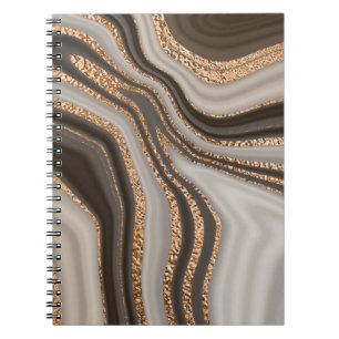 Abstracte bruine marmer met gouden textuur notitieboek
