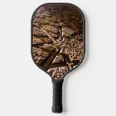 Abstracte bruine sterren pickleball paddle (Achterkant)