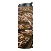 Abstracte bruine sterren thermosbeker (Gedraaid links)