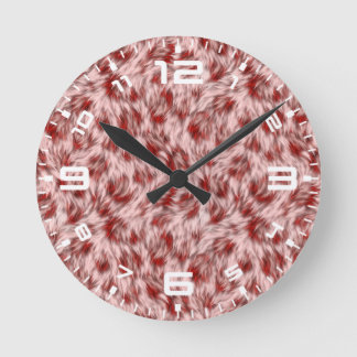 Abstracte Bruine Stof Bont Textuur Achtergrond-246 Ronde Klok