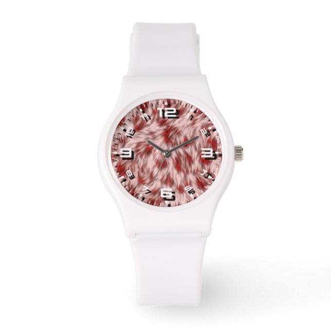 Abstracte Bruine Weefsel Textuur Achtergronden-246 Horloge (Voorkant)