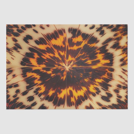 Abstracte Bruine & Zwarte Textuur Chic TortoiseShe Tissuepapier (Voorkant)