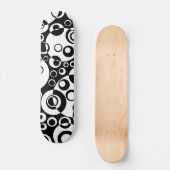 Abstracte Bubbles 02 - Z/W - Retro Skateboard (Voorkant)