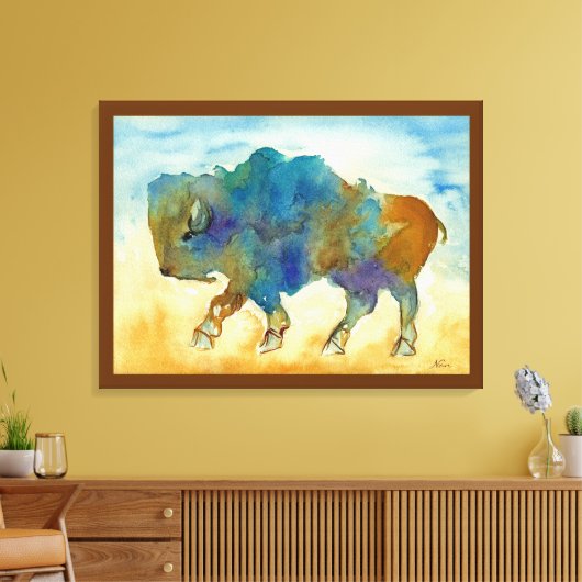 Abstracte buffel canvas afdruk (Insitu (Woonkamer))