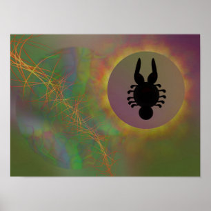 Abstracte buitenaardse eclips poster