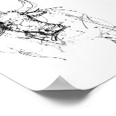 Abstracte Bull Portrait Sketch Poster (Hoek)