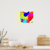 Abstracte Bull Terrier Poster (Keuken)