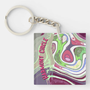 Abstracte bundelcelharmonieuscirkel sleutelhanger