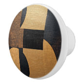 Abstracte Burlap textuur bruin, zwart en goud Keramische Knop (Rechts)