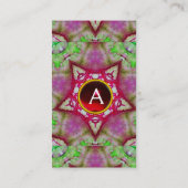 ABSTRACTE BUTTERFLES, PAARSE RODE STAR-MONOGRAM VISITEKAARTJE (Achterkant)