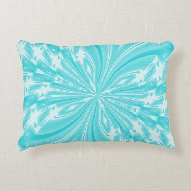 Abstracte Butterfly Aqua Accent Pillow Accent Kussen (Voorkant)