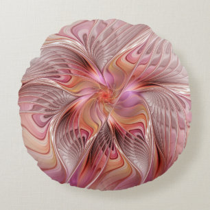 Abstracte Butterfly Colorful Fantasy Fractal Art Rond Kussen