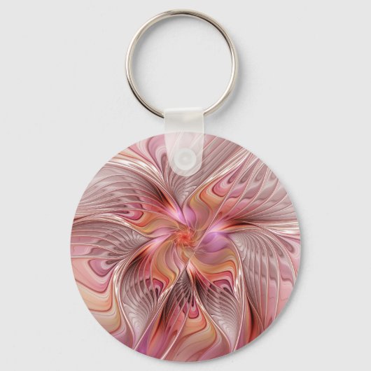 Abstracte Butterfly Colorful Fantasy Fractal Art Sleutelhanger (Voorkant)