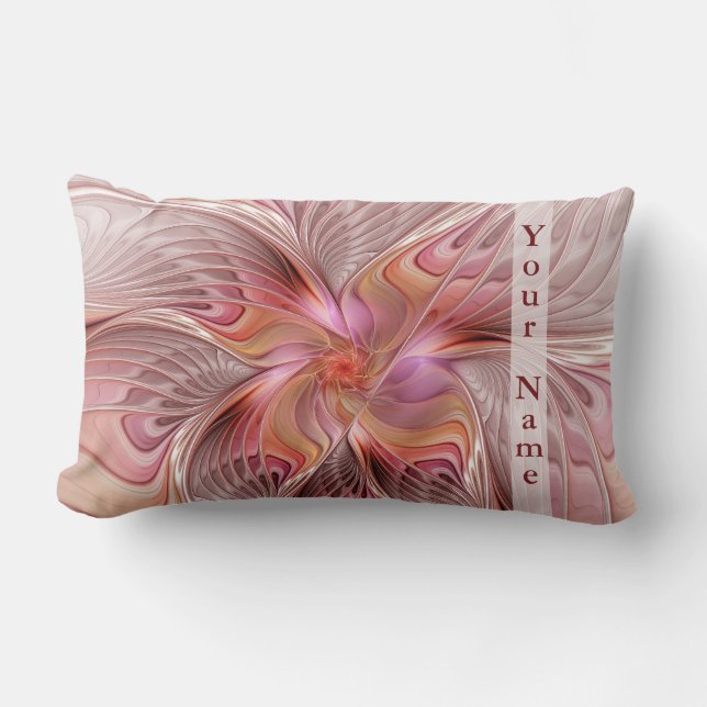 Abstracte Butterfly Colorful Fantasy Fractal Name Kussen (Voorkant)