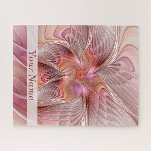 Abstracte Butterfly Colorful Fantasy Fractal Name Legpuzzel (Horizontaal)