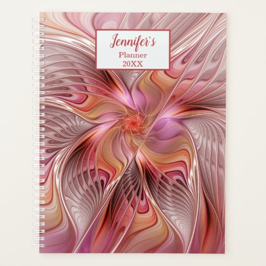 Abstracte Butterfly Colorful Fantasy Fractal Name Planner (Voorkant)